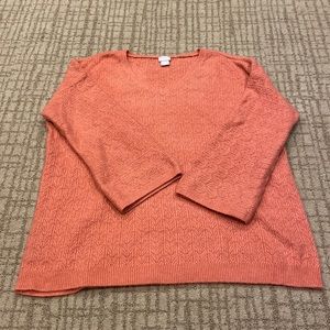 Chicos Pink Knit Sweater V-Neck Size 3 (US XL)
